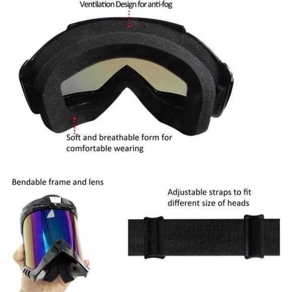 Motocross goggles set dirt bike ATV motorcycle riding offroad UV400 anti fog - Picture 3 of 7